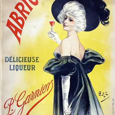 PAL (Jean Paléologue dit) (1855-1942). Détail de l'affiche. Abricotine Délicieuse Liqueur P. Garnier. Adjugé entre 500€ et 1500 € selon l'état.