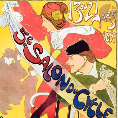 Arts Publicitaires : Victor MIGNOT (1872-1944) 5e Salon du cycle organisé au Pole Nord par l'Union-Véloce Club Bruxellois du 13 au 21 mars 1897. Adjugée 3000€