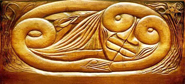 Existence, panneau de lit en bois 1894 par Georges Lacombe