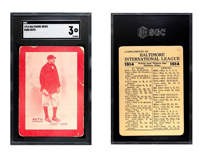 Carte de collection de sport - Babe Ruth 1914