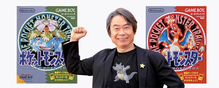 Histoire des cartes Pokémon - Shigeru Miyamoto suggère une stratégie inédite : créer plusieurs versions du jeu avec des Pokémon différents dans chacune, incitant les joueurs à l’échange et renforçant ainsi la dimension communautaire