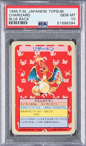 Topsun - Carte Pokémon Dracaufeu - 1995 - Grade 10 - Vendue aux enchères