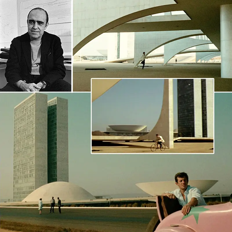 Brasilia Niemeyer - Images de Jean-Paul Belmondo dans le film L'Homme de Rio.