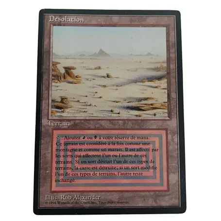 MAGIC THE GATHERING - Carte double terrain - Désolation - Édition Foreign Black Bordered, 1995 - FR - Adjugée 540€