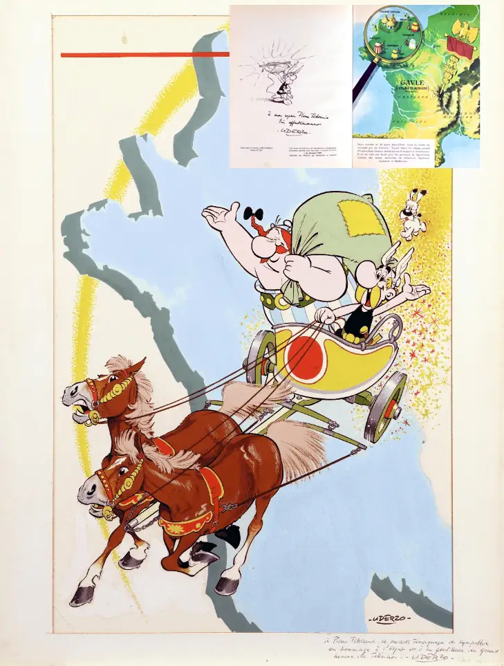 La couverture originale de l’album d’Astérix, Le Tour de Gaule, a atteint en 2017 à Drouot le prix record de 1,4 million d’euros (1.449.000 euros frais compris).