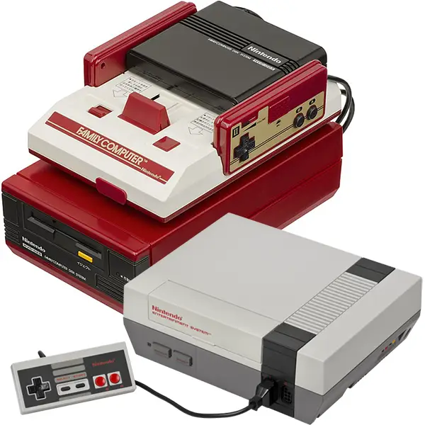 La Famicom abréviation de Family Computer est une console de jeux vidéo créée par Nintendo en 1983. En Europe, au Canada et aux États-Unis, la console est complètement réétudiée. Elle adopte un nouveau design et des caractéristiques légèrement différentes. Elle est rebaptisée Nintendo Entertainment System ou NES. En Inde, la Famicom prend le nom de Tata Famicom et en Corée du Sud celui de Hyundai Comboy
