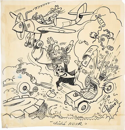 René PELLOS (1900-1998) - Les Pieds nickelés n°77 - Les Pieds Nickelés cascadeurs - Adjugé : 2 624 €