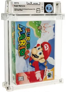 Highest Graded Copy of Super Mario 64 Super Mario 64 - Wata 9.8 A++ Sealed, N64 Nintendo 1996 USA. Vendue aux enchères par Heritage Auctions pour 1,56 million.