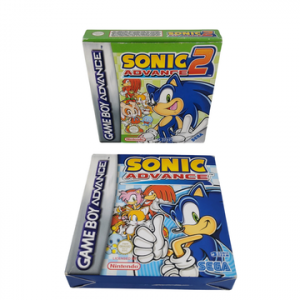 Nintendo - Game Boy Advance - Lot de 2 jeux : Sonic Advance, Sonic Advance 2. Avec notices, cales en carton, boîtes.