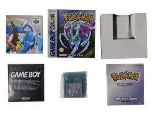 Nintendo - Game Boy Color - Jeu : Pokémon Version Cristal. Avec boîte, notices, sachet de protection. Version du jeu FRA.