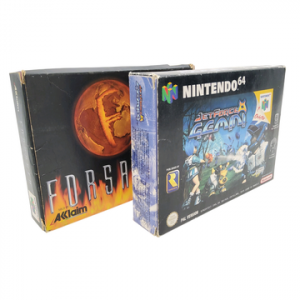 Nintendo - N64 - Lot de 2 jeux : FORSAKEN, JetForce GEMINI. Avec notices, cales en carton, boîtes. Version des jeux PAL.