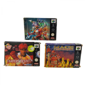 Nintendo - N64 - Lot de 3 jeux : Mace The dark Age, Dual Heroes, Fighters Destiny. Avec boîtes, cales en carton, notices.