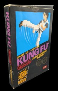 Nintendo - Nes - Jeu Kung Fu. Avec boîte, fourreau, notice, cale en polystyrène. Version du jeu FRA. Mention ASD (Première distribution française).