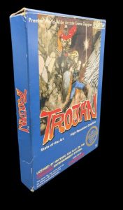 Nintendo - Nes - Jeu Trojan. Avec boîte, fourreau, notice, cale en polystyrène. Version du jeu FRA. Mention ASD (Première distribution française).