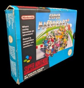 Nintendo - Super NES - Jeu Super Mario Kart. Avec boîte, notices, poster. Version du jeu FAH.