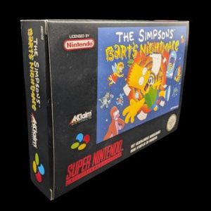 Nintendo - Super NES - Jeu The Simpsons, Bart's Nightmare. Avec boîte, notices, cale en carton. Version du jeu FAH.