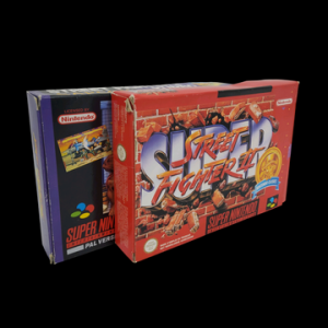 Nintendo - Super Nes - Lot de 2 jeux : Super Street Fighter et Street Fighter II Turbo. Avec cales en carton, boîtes. Version des jeux EUR + UKV.