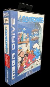 Sega - Mega Drive - Jeu Les Schtroumpfs. Avec boîte, cartouche, notice, dépliant. Version du jeu PAL.