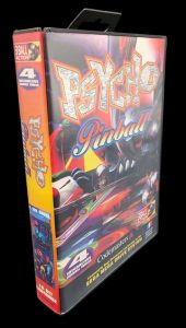 Sega - Mega Drive - Jeu Psycho Pinball. Avec boîte, cartouche, notice, jaquette de protection. Version du jeu PAL.