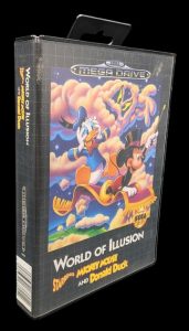 Sega - Mega Drive - Jeu World of Illusion. (Avec Mickey Mouse & Donald Duck). Avec boîte, cartouche, notice. Version du jeu PAL.