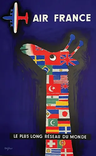 Raymond Savignac. Air France, le plus long réseau du monde. Imprimerie Gaillard, Paris, 1956.