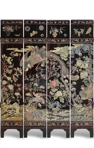 Détails d'un paravent EN LAQUE DE COROMANDEL Époque Kangxi (1662-1722)