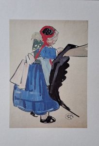 Mathurin Méheut (d'après) ( 1882-1958) Petite fille de Plougastel Impression numérique sur papier texturé 180 gr Signée dans la planche Publié par le musée Mathurin Méheut Cachet du Musée au verso ADAGP 1998 31 x 24 cm (feuille) 22,5 x 16,5 cm (image) Excellent état Expédition obligatoire, jusqu'à 5 Lithographies dans votre colis pour 14,76€ TTC en France Métropolitaine, et 29,64€ TTC pour l'Europe