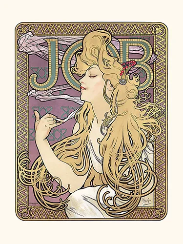 Alphonse MUCHA (1860-1939) Job, 1897 Chromolithographie. Non entoilée. Imp. F. Champenois, Paris.