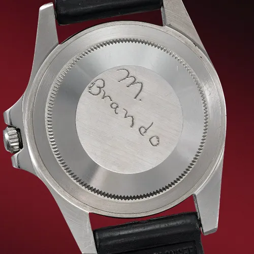 Signature Marlon Brando sur sa montre Rolex GMT-Master